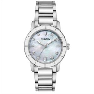 Bulova Diamond Accent White Mother of Pearl Watch